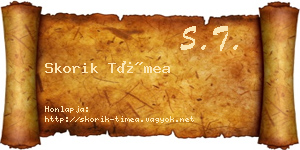 Skorik Tímea névjegykártya